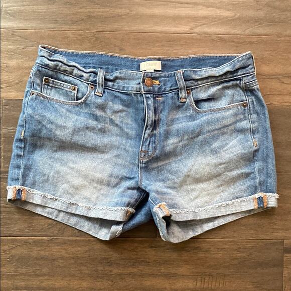 J. CREW Denim Short Womens Sz 27 Cuffed Blue - Picture 1 of 5